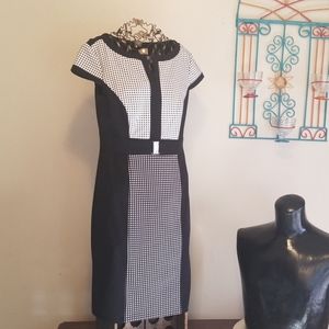 Black and white dress.